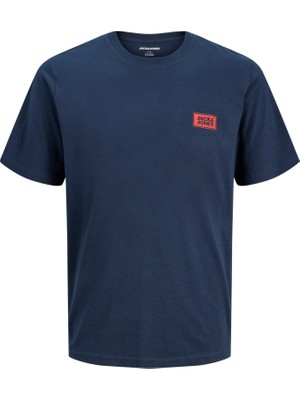Jack & Jones Erkek Logo Detayli Bisiklet Yaka Tisört - Rush