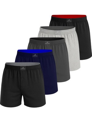 Anthony Jackson %100 Pamuk 5'li Kutu Premium Havlu Bel Erkek Boxer Valerio