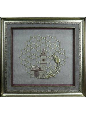 E38 El Işçiliği  Maraş Işi  Saat Kulesi Tablo 65*68 cm - 6510