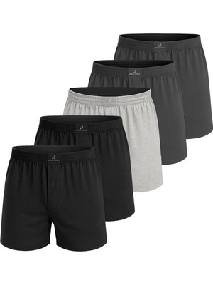 Anthony Jackson %100 Pamuk 5'li Kutu Premium Havlu Bel Erkek Boxer Valerio