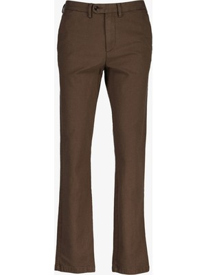 Gant Erkek Kahverengi Slim Fit Casual Herringbone Pantolon