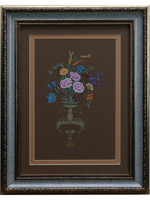 E38 El Işçiliği Vazolu Buket  Tablo - 36*47 cm - 6546