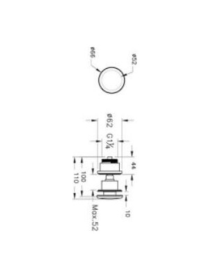Vitra Sifon Tapası, Sabit 6392L470-0159 Clean - Siyah