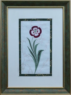 E38 El Işçiliği Ebru Zeminli Yonca  Ebru Tablo - 35*47 cm - 6555