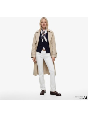 Gant Kadın Bej Relaxed Fit Klasik Yaka Trençkot