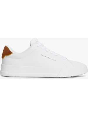 Tommy Hilfiger Th Court Lth Detaıl Ess Erkek Beyaz Sneakers - FM0FM05367