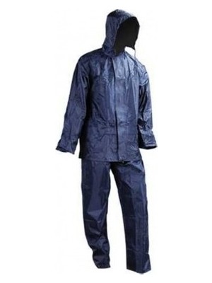 AGH Lacivert Pantolon + Ceket Takım Yağmurluk Xxl -Motorcu, Vale, Outdoor, Şantiye