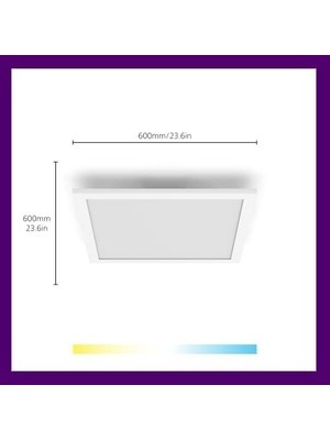 Wiz Beyaz Akıllı Sıva Üstü Rgb Kare Panel Tavan Armatürü 36 Watt