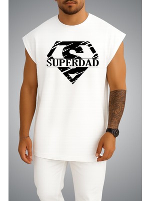 Bahriyeli Collection Oversize Superdad Göğüs Baskılı Atlet
