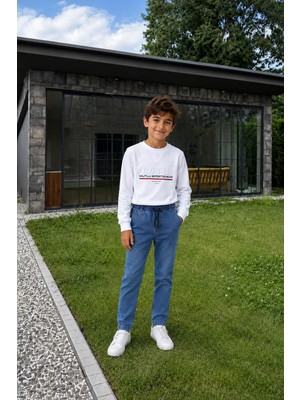 Mutlu Kids Bel Lastikli Erkek Kot Pantolon