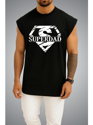 Bahriyeli Collection Oversize Superdad Göğüs Baskılı Atlet