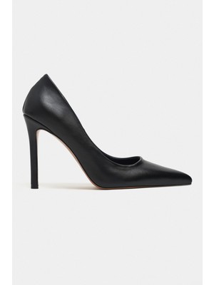 Nişantaşı Shoes Lunara Siyah Mat Sivri Burun Kadın Stiletto