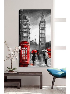 Empressco Modern Londra Telefon Kulübesi Kanvas Tablo 60X90 Cm, Şık Duvar Dekoru