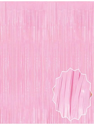 Herşey Trend Soft Pembe Püsküllü Kapı Perdesi - Parti, Baby Shower, Cinsiyet Partisi 1x2 M