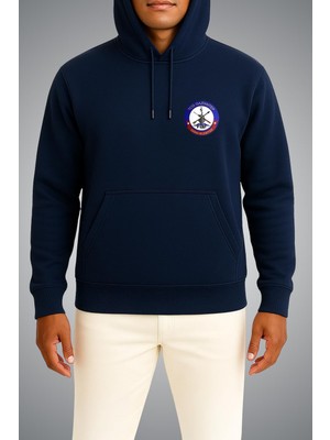 Bahriyeli Collection Kapüşonlu Tcg Gaziantep Seyir Temalı Cep ve Sırt Baskılı Unisex Sweatshirt