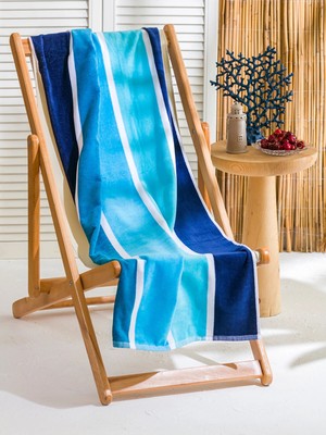 Lc Waikiki Yeni Sezon Çizgi Desenli Erkek Plaj Havlusu 70X150 cm