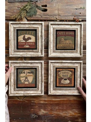 Empressco Renkli Taş Tablo, Çerçeveli Duvar Dekoru, 20X20 Cm, Set Halinde