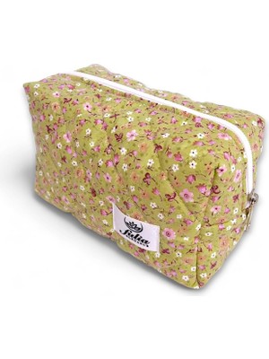 Brf Store Bascisell Makyaj Çantası | Makeup Bag | Kapitone Bakım Seyahat Kozmetik Çantası (Yeşil)