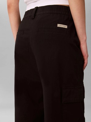 Calvin Klein Kadın / Kız Siyah Calvin Klein Cotton Ewaıst Cargo, Ub1, Xxs Siyah Kadın Pantolon