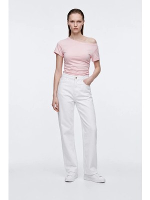 Hakke Yüksek Bel Straight Jean Pantolon