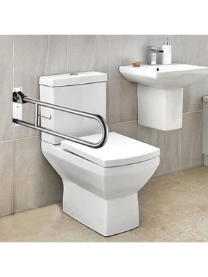 Mafsallı Wc Kağıtlıklı Tutunma Barı Paslanmaz Çelik Engelli Ürünleri
