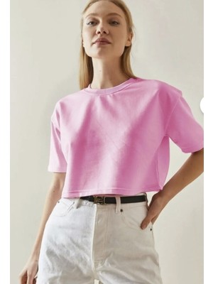 Nutika Kısa Kollu Oversize Crop Tişört
