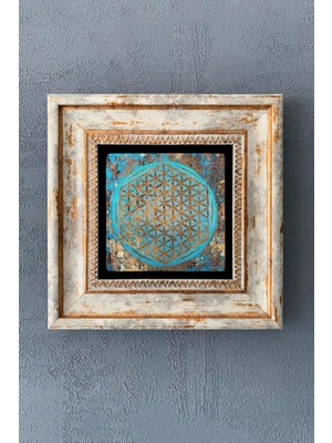 Empressco Şık Yaşam Çiçeği Çerçeveli Taş Duvar Dekoru 20X20 cm