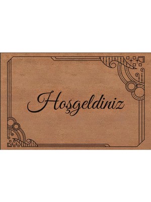 Türkeli Kapı Önü Paspası Kaymaz Ağır Tabanlı Hoş Geldiniz Dekorlu Desen Dekoratif , Kolay Temizlenir (45X70 Cm) Kod T8