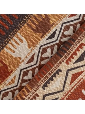 Concept Softmicro Boho Etnik Desenli Mikrofiber Koltuk Örtüsü ve Şalı, Kaymaz Toprak 180X300 cm