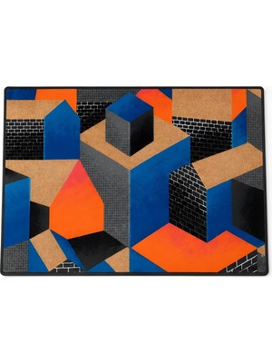 Türkeli Kapı Önü Paspası Kaymaz Ağır Tabanlı Geometrik, Desenli Desen Dekoratif , Kolay Temizlenir (45X70 Cm) Kod T12