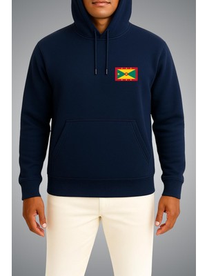 Bahriyeli Collection Kapüşonlu Grenada Bayrağı Cep Baskılı Unisex Sweatshirt