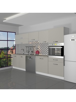 Decoraktiv Elite 280Y Ankastre Boy Dolaplı Mdf Hazır Mutfak Dolabı - Tezgah Dahil - Kumtaşı