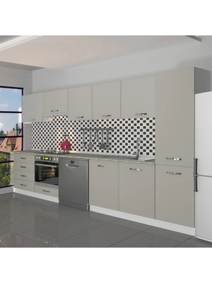 Decoraktiv Elite 325Q Ankastre Fırın Modüllü Mdf Hazır Mutfak Dolabı - Tezgah Dahil - Kumtaşı