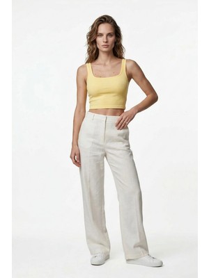 Hakke Kadın Kare Yaka Fit Kesim Crop Atlet