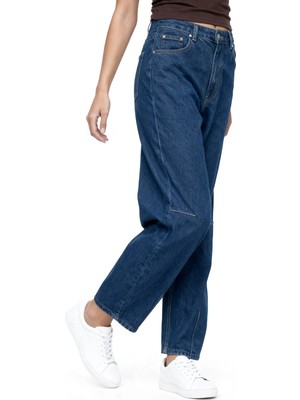 Hakke Yüksek Bel Bol Kesim Jean Pantolon