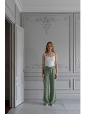 Hakke Lastikli Bel Oversize Bol Paça Pantolon