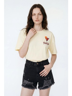 Hakke Beach Breeze Baskılı Oversize T-Shırt