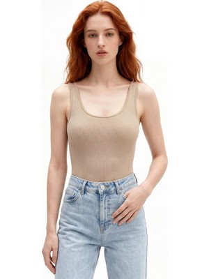 Hakke Kalın Askılı Çıtçıtlı Basic Body Zıbın