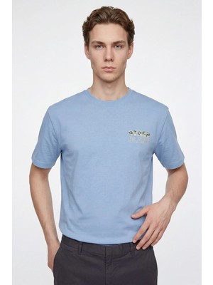 Hakke Bisiklet Yaka Yazı Baskılı Erkek T-Shirt