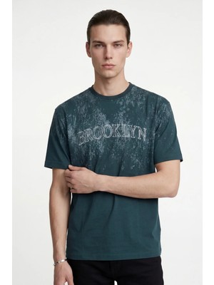 Hakke Erkek Brooklyn Baskılı Oversize T-Shirt