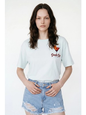 Hakke Beach Breeze Baskılı Oversize T-Shırt