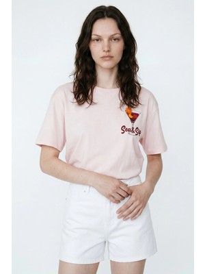 Hakke Beach Breeze Baskılı Oversize T-Shırt