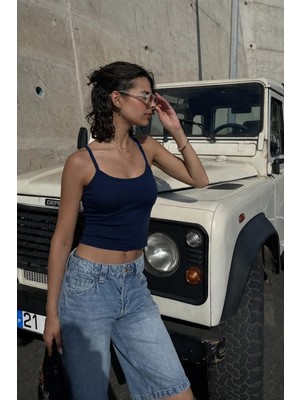 Hakke Kadın Göğüs Destekli Ribana Crop Atlet