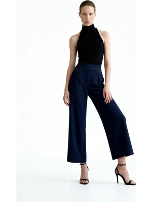 Hakke Wide Leg Cepli Geniş Paça Yüksek Bel Pantolon