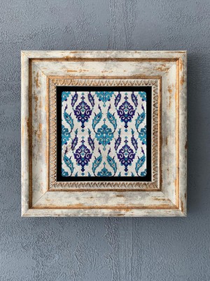 Empressco 20X20 cm Iznik Çini Desenli Taş Duvar Dekoru, Şık ve Zarif Tasarım