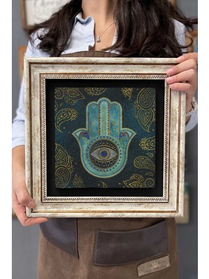 Empressco Şık Çerçeveli Taş Duvar Dekoru, 30X30 Cm, Zarif ve Modern Tasarım