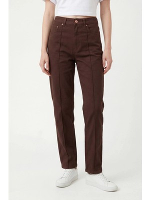 Hakke Bilek Boy Relaxed Fit Orta Bel Pantolon
