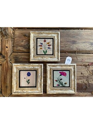 Empressco Renkli Taş Tablo Seti 20X20 Cm, Modern Dekorasyon Hediye Seti