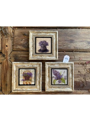 Empressco Şık Çerçeveli Taş Tablo 20X20 cm 3'lü Set, Dekoratif ve Modern Tasarım
