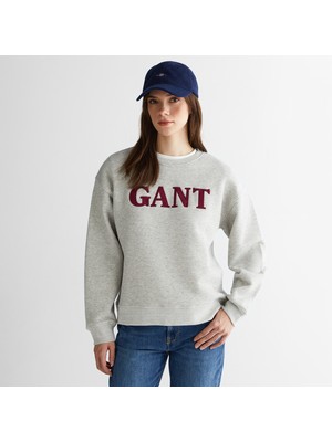 Gant Kadın Gri Relaxed Fit Bisiklet Yaka Sweatshirt